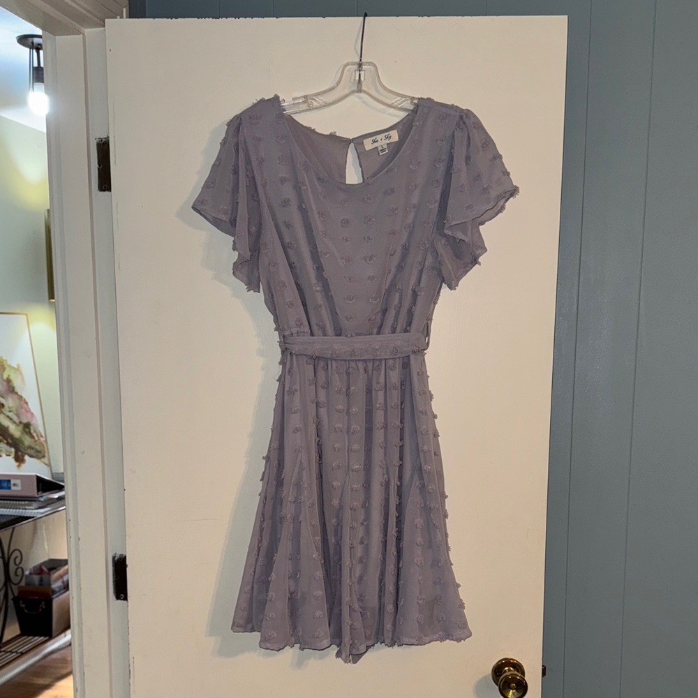 She + Sky Lavender Mini Dress